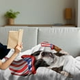 thumbnail image 3 of Fourth of July Soft Flannel Fleece Throw Blanket, Pet Animal Dog Cat Bird and Hamster with American Hat Celebration Image, Cozy Plush for Indoor and Outdoor Use, 60" x 80", Multicolor, by Ambesonne, 3 of 5