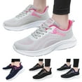 thumbnail image 2 of Aayomet Slip on Sneakers Women Fashion Spring And Summer Women Sports Shoes Flat Bottom Colorblock Lace Up Mesh Breathable,Purple 6.5, 2 of 5