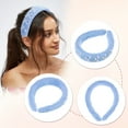 thumbnail image 3 of Unique Bargains Fluffy Fuzzy Headband Solid Color Hair Band for Women Faux Pearl Hair Bands Soft Fuzzy Hair Hoop Blue, 3 of 7