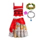 thumbnail image 4 of Disney Moana Dress for Girls Princess Costume Summer Beach Party Kids Carnival Vintage Adventure Clothing Set Moana Dress Up, 4 of 5