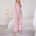 thumbnail image 3 of Haiem Pink Cartoon Bear Pattern Women’s Long-sleeve Sleepwear,Sleepwear Set,2-piece Loungewear Set,Soft PJs Comfy Nightwear with Pockets-Large, 3 of 7