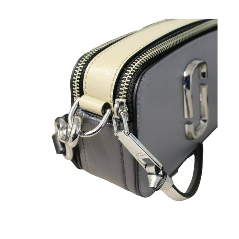 Marc Jacobs The Snapshot Logo Strap Cement Multi Leather Camera Bag in Gray
