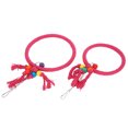 thumbnail image 3 of Cotton Rope Bird Biting Toy  Hanging Ring, Durable And Portable Bird Hanging Perches Swings Toy, For Parrotlet Budgie Cockateil Cockatoo Pet  Rose Red, 3 of 8