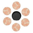 thumbnail image 3 of 6 Pce Leather Coasters 3.9in With Coasters Storage Box Antifouling And Antiscalding For Dining Room Kitchen Office Bedroom Living Room Lightsalmon Geometric Lines_1, 3 of 8