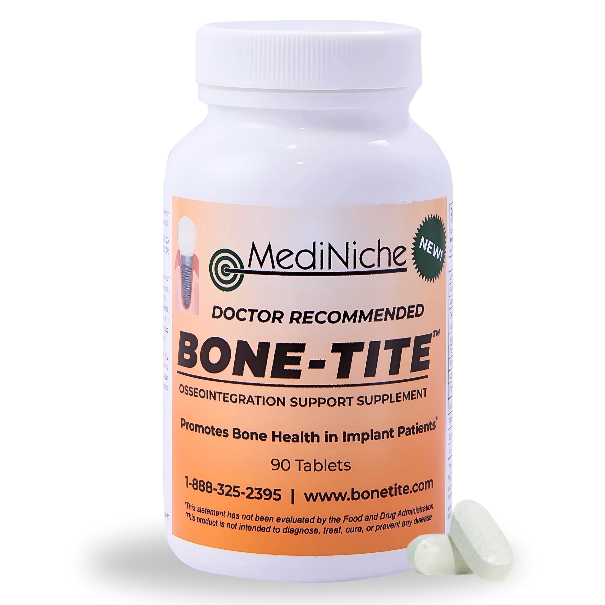 MediNiche Bone-Tite Dietary Supplement I Key Vitamins, Minerals, and Nutrients to Promote Bone Health in Implant Patients