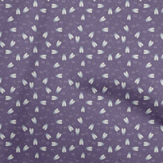 oneOone Rayon Lavender Fabric Kids Cloth Craft Projects Decor Fabric Printed By The Yard 56 Inch Wide