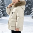 thumbnail image 5 of Auroural Girls Winter Jackets 7-8 Children's Winter Solid Color Long Sleeves Hooded Zipper Quilted Coat Keep Warm Coat Kids 5-12 Year, 5 of 7