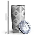 thumbnail image 2 of 20 Oz Pawprints Argyle Coffee Tumbler Double Wall Insulated Stainless Steel Water Bottle | Metal Reusable Thermoses Flask with Cup Cap | Leak & Sweat Proof with Anti-Dust Lid, 2 of 7