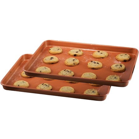 (2 pack) Gotham Steel Non-stick Cookie Sheet, Copper, 12 x 17, As Seen on (Best Way To Cut Copper Sheet)