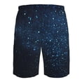 thumbnail image 6 of Kdxio Blue Glitter Retro Pattern Mens Casual Shorts - Drawstring Summer Beach Sports Shorts for Men, 6 of 9