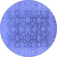 thumbnail image 1 of Ahgly Company Indoor Round Oriental Blue Traditional Area Rugs, 4' Round, 1 of 4