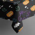 thumbnail image 5 of Halloween Black Colorful Ghosts and Pumpkins Square Tablecloth,Waterproof Square Table Cover,Wipeable Spillproof Washable Table Cover for Home Kitchen Party Decor 52"x52"(132x132cm), 5 of 6