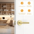 thumbnail image 4 of Matte Door Handles Interior Knurled Privacy Door Handles Heavy Duty Door Lever for Bedroom or Bathroom Reversible Keyless for Left Right Handed Doors AM, 4 of 6