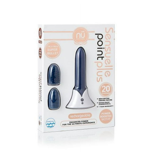 Nu Sensuelle Point Plus Rechargeable Bullet Vibrator, Navy Blue