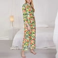 thumbnail image 3 of Fotbe Fruits Peach1 Pattern Long Sleeve Pajama Set for Women,Sleepwear Set,2-piece Loungewear Set,Soft PJs Comfy Nightwear with Pockets -XX-Large, 3 of 7