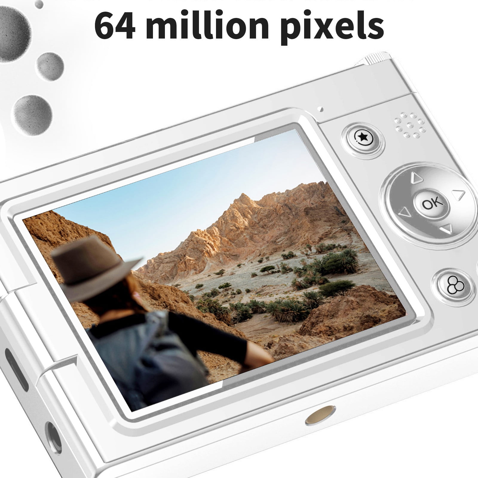Bwiyojiz 64MP FHD Digital Camera with WiFi.83in Screen Take Photos and Videos Travel Camcorder 28X Digital Supports Transferring Photos To Mobile Phone, Gifts for Women