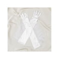 thumbnail image 6 of Women's Long Satin Finger Gloves with Tassels Arm Warmer Elbow Length Sleeves for Female Halloween Opera Dance Wedding Party White, 6 of 6