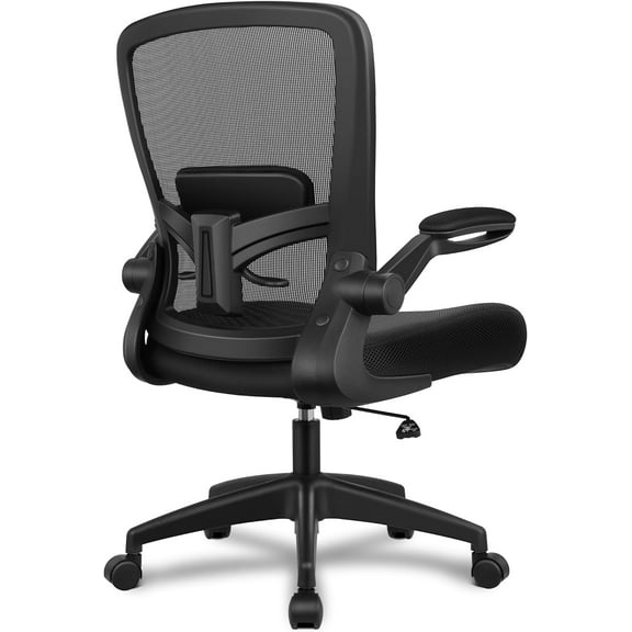 FelixKing Office Chair, Ergonomic Desk Chair Breathable Mesh Chairs with Adjustable High Back Lumbar Support Flip-up Armrests, Executive Swivel Task Computer Chairs for Home Office Black