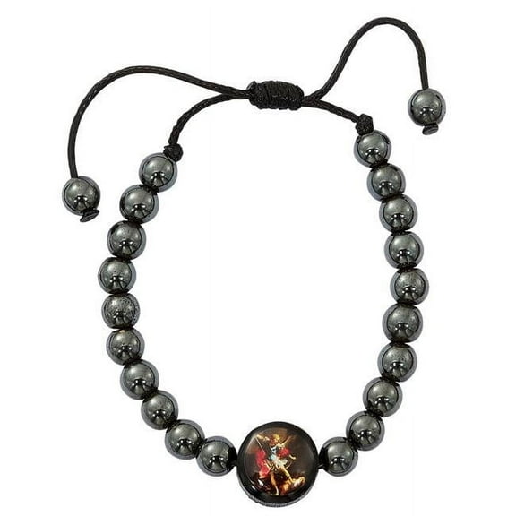 McVan BR9C 6 mm Hematite St Michael Bracelet Card