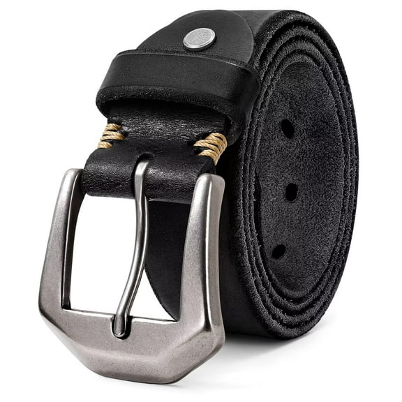 JASGOOD Genuine Leather Belt for Men Handmade Heavy-Duty Work Belt for Jeans Pants Holiday Gifts