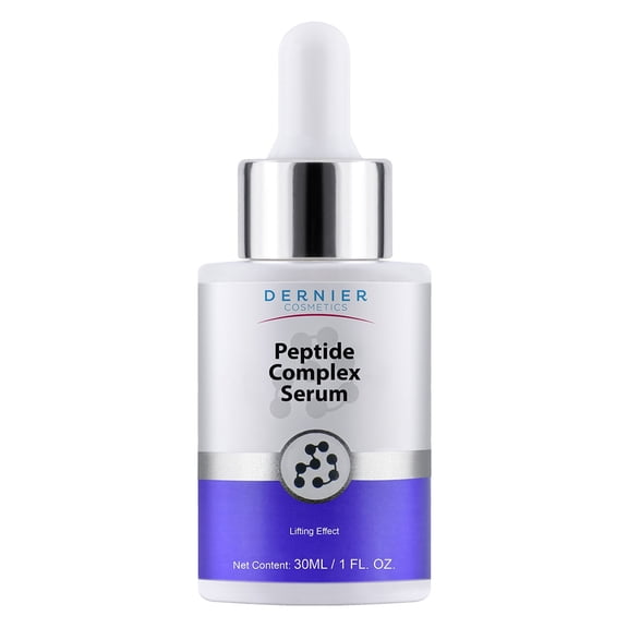 Dernier Cosmetics Peptide Complex Serum – 5% Multipeptides, 0.25% Collagen, 0.25% Hyaluronic Acid, 0.25% Cica (1 fl oz)