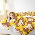 thumbnail image 4 of jejeloiu Cartoon Monkey Full Size Comforter Sets,Zoo Animal Bedding Comforter Set,Kawaii Flowers Blossom Bedding Sets For Girls Boys,Microfiber Bedroom Decor Reversible,3pcs, 4 of 8