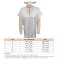 thumbnail image 3 of Top holgado informal para mujer, camiseta de mujer con ribete de encaje en V, camiseta de mujer de color puro, top de manga corta con ribete de encaje, diseño meticuloso, 3 of 3