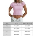thumbnail image 5 of LAICAIW T-Shirt Court à Manches Courtes pour Femmes, Basique, Ajustement Solide, Col Rond, Sortie, Yoga Décontracté, 5 of 5