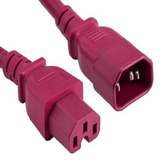 SANOXY Cables and Adapters; 6ft 14 AWG 15A 250V Power Cord (IEC320 C14 to IEC320 C15), Red