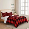 thumbnail image 5 of Queen Quilt Set 90''x96'', Black Red Plaid Lightweight Bedspread Coverlet Set with 2 Pillow Shams, Vintage Rustic Buffalo Checked Gingham Breathable All Season Quilt Bedding for Bedroom/Guest Room, 5 of 9