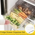 Walmart 4 Pack Clear Fridge Drawer Organizer Stackable with Pullout