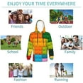 thumbnail image 5 of Kdxio Colorful Building Blocks Pattern Boys Athletic Unisex Boys Girls Hoodie with Pocket Sweatshirts-Medium, 5 of 6