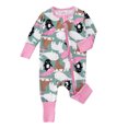 thumbnail image 4 of Beilxfa Baby Girl's Sleeper PJs, Bamboo Viscose Soft One-Piece Footie, Diagonal Zip Up Jumpsuit, Dinasuar Prints Snug Fit Pajamas, 4 of 8