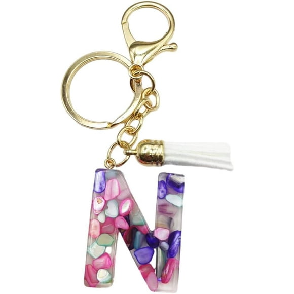 Porte-clés Lettre, 26 Lettres A-Z Décoratif Porte-Clés Lettre, Porte-Clés Nom pour les Femmes Filles Hommes Cadeau Adolescent