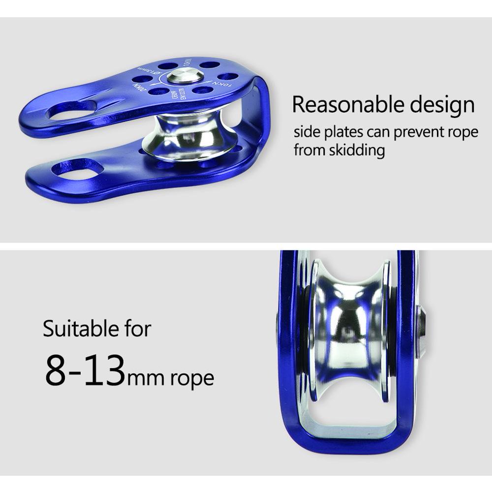 Tebru Climbing Pulley, Aluminium Alloy Heavy Duty Single Swivel Rope