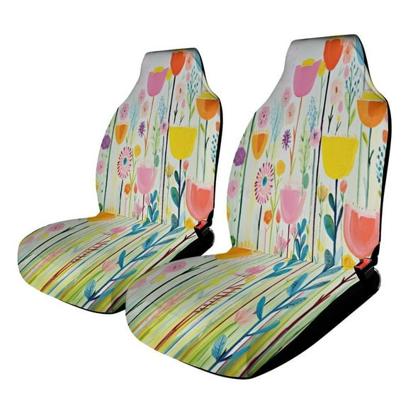 Spring Floral Car Seat Covers,Universal Auto Front Seats Protector Fits for Car,SUV Sedan,Truck