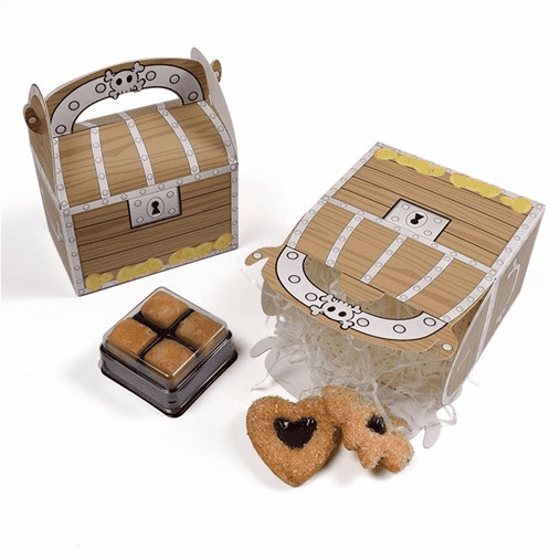 BZUEPRS  24 Pack Treasure Chest Gable Party Treat Favor Boxes for Kids Pirate Birthday Decorations (4.33 x 2.75 x 2.75In)