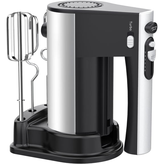 600W Electric Hand Mixer Kitchen Handheld Mixer 10 Speed  with Turbo for Baking Cake Lightweight & Personal Electric Mixer with Egg Baking Beaters Dough Hooks, Whipping Mixing Cookies