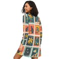 thumbnail image 2 of FORMRS Womens Long Sleeve Nightgowns Crew Neck Sleep Shirt Soft Pajamas Sizes S-3XL, Jungle Stamp, 2 of 8