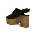 thumbnail image 3 of Women Peep Toe Slingback Chunky Faux Wood Platform Heel Sandal 19199, 3 of 6