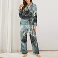 thumbnail image 2 of Sigee Panda In Futuristic City for Women’s Pajama Sets Long-Sleeved Pjs Sets for Women 2 piece Sleepwear-Medium, 2 of 7