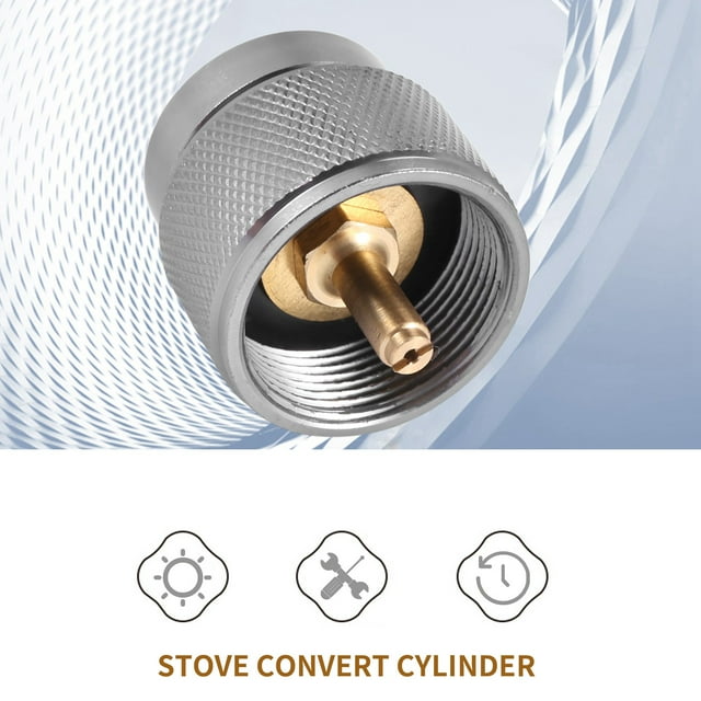 Adaptateur de Réchaud de Camping 1 Lb, Petit Réservoir de Propane, Entrée et Valve Lindal, Sortie EN417, Cylindre Extérieur, GPL, Convertisseur de Cartouche