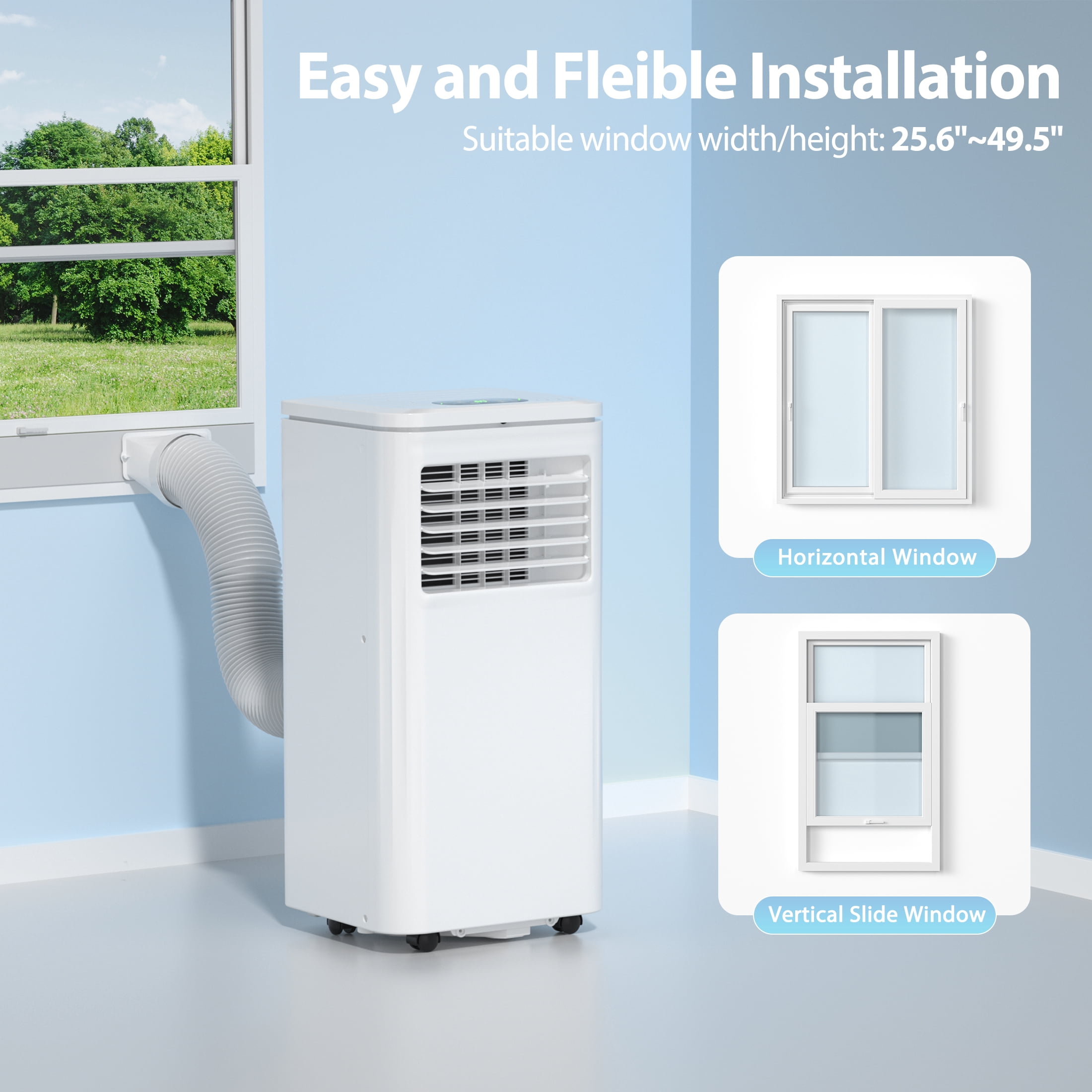LifePlus Portable Air Conditioner 10000BTU Ashrae ( 6000BTU) Indoor Room AC Unit Dehumidifier Window Kit Remote Control Easy&Efficient Bedroom