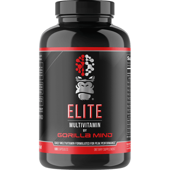 Gorilla Mind Elite Multi-Vitamin for Peak Performance, 27 Nutrients, 180 Capsules