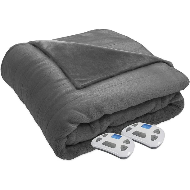 Serta Silky Plush Electric Heated Warming Blanket