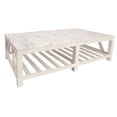 thumbnail image 3 of Bellamy White Marble Cocktail Table in Farmhouse Sur Tone on Solid Wood Base, 3 of 7