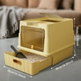 thumbnail image 7 of Cat Litter Box, Drawer-Style Enclosed Large Odor-Control Kitty Toilet with Pull-Out Tray, for Kittens, Big Cats & Multi-Cat Homes, Yellow, 7 of 7