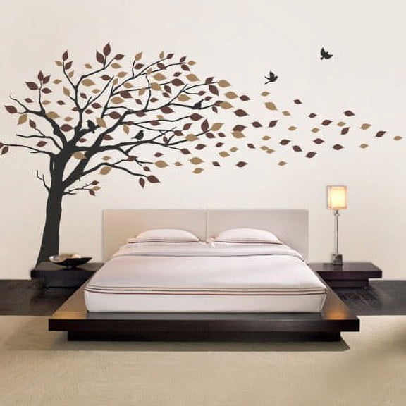 Blowing Leaves Tree Decal - Scheme B