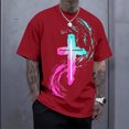 thumbnail image 6 of Ankishi Mens Christian Shirts Cross Crew Neck Casual Graphic Tees Loose Fit Basic Tops Short Sleeve Everyday Wear, 6 of 8