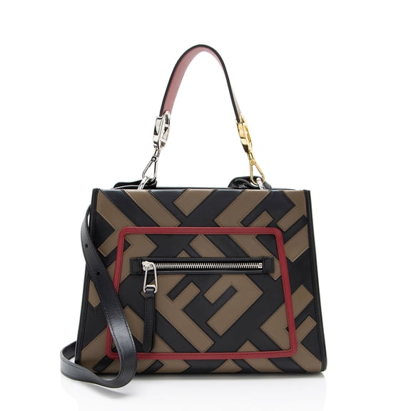 Pre-Owned Fendi FF Calfskin Century Runaway Small Tote